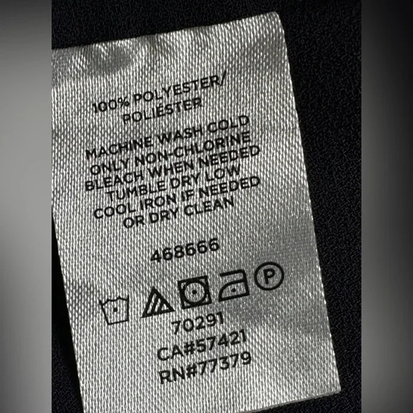 Ann Taylor Navy Ruffle Tie-Neck Blouse - Picture 4 of 7